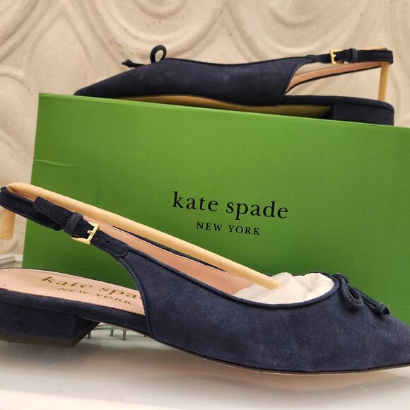 Kate Spade "Veronica" Flats. Captain Navy. Suede. NIB. Size 10 - Picture 4 of 14
